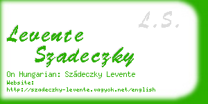 levente szadeczky business card