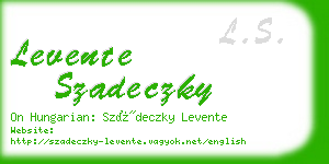 levente szadeczky business card